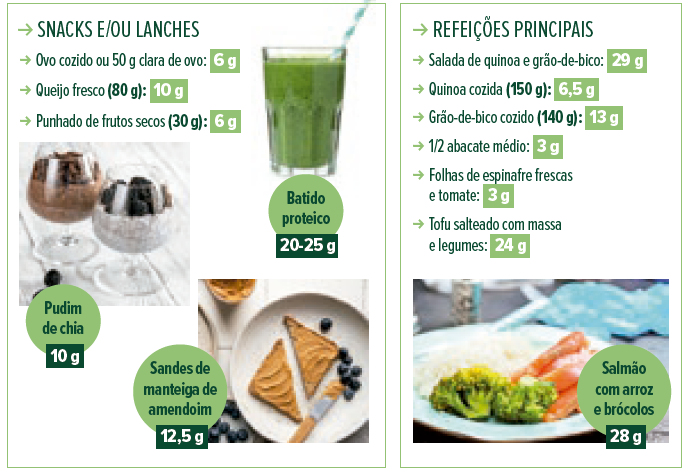 qual a quantidade de proteína nos alimentos