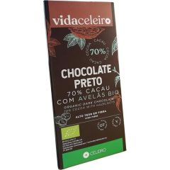 Chocolate Preto 70% Cacau E Avelã Bio Sem Glúten