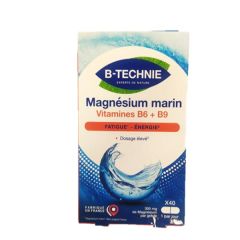 Magnésio Marinho + Vitaminas B6 E B9 (40 Cápsulas Vegetais)