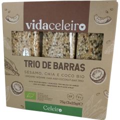 Trio Barras Bio Sésamo Chia E Coco Sem Glúten