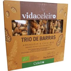 Trio Barras Bio Amendoim Chia Sem Glúten