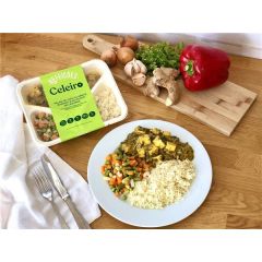 Palak Tofu Com Arroz Basmati E Salteado De Legumes