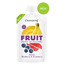 Puré De Fruta - Banana, Mirtilo E Morango Bio Saqueta 100G