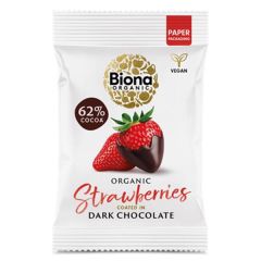 Morangos Cobertos Chocolate Preto Bio