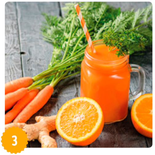 batido de cenoura e colagénio